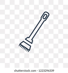 Sweeping Broom vector outline icon isolated on transparent background, high quality linear Sweeping Broom transparency concept can be used web and mobile