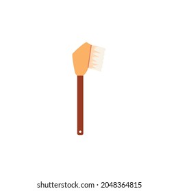 Sweeping brush or broom for archeological excavation icon, flat vector illustration isolated on white background. Archeological or house work brush tool.