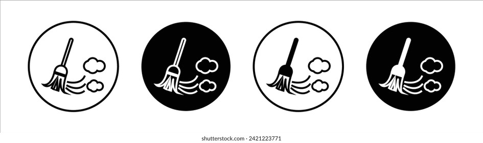 Sweeping flach line Icon Set. Sweep-Thin-Line-Vektorgrafik