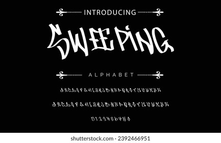 Sweeping Graffiti font text effect, spray and street text style