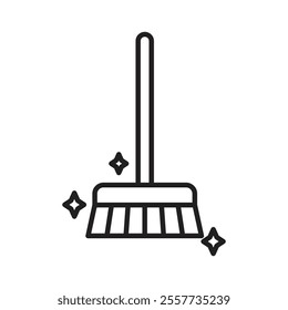 Sweeping icon Black and white logo