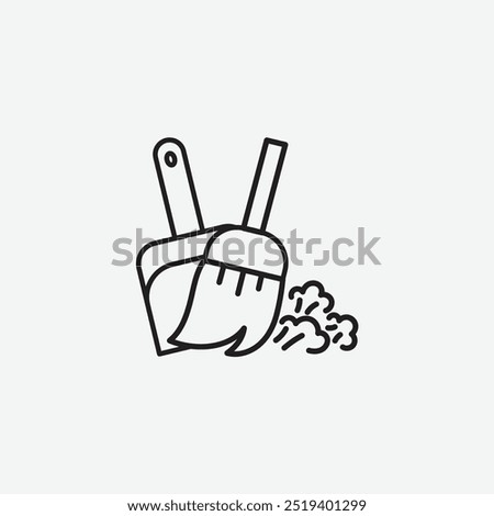 Sweeping icon isolated on white background