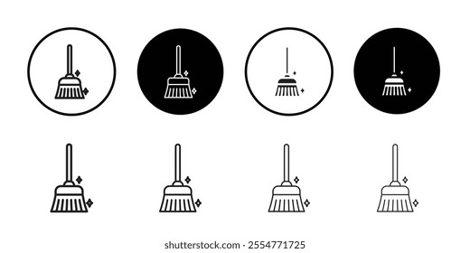 Sweeping icon Line Art Logo set