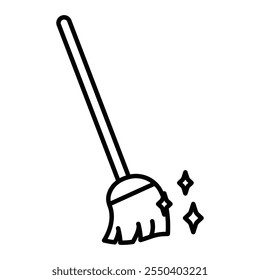 Sweeping icon linear logo isolated