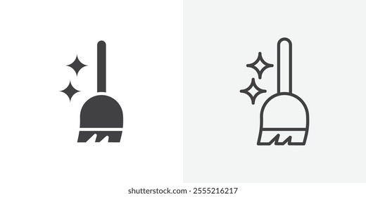 Sweeping icon. outlined vector style.