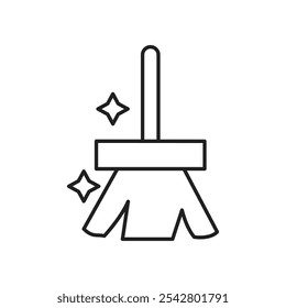 Sweeping icon simple black line style.