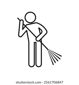 Sweeping icon Simple thin line flat symbol