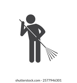 Sweeping icon Simple thin line flat symbol