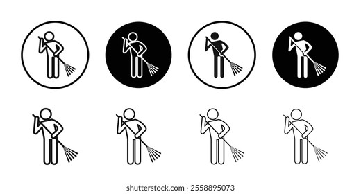 Sweeping icon Symbol mark in filled style