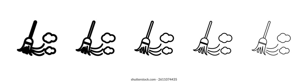 Sweeping icon Symbol mark in Outline style