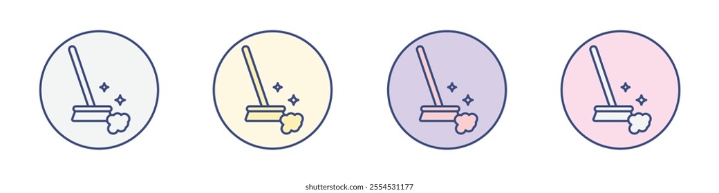 Sweeping icon Thin line flat illustration