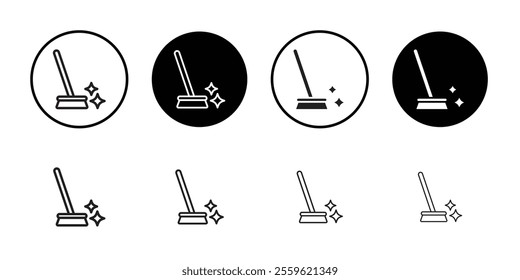 Sweeping icon Thin line flat illustration