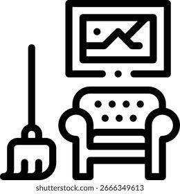 sweeping icon. Thin Linear Style Design Isolated On White Background