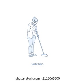 sweeping icon in vector. Illustration