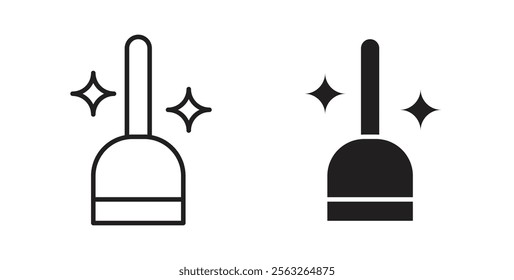 Sweeping icons in flat and line style set.