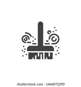 Sweeping mop vector icon. Broomstick for cleaning filled flat sign for mobile concept and web design. Broom and dust glyph icon. Symbol, logo illustration. Vector graphics