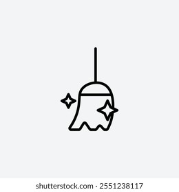 Sweeping thin liner icon isolated.