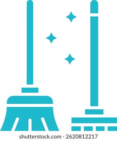 Vektorsymbol "Sweeping Tools". Kann für Druck-, Mobil- und Web-Anwendungen verwendet werden.