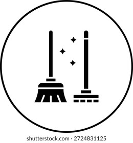 Vektorsymbol "Sweeping Tools". Kann für Druck-, Mobil- und Web-Anwendungen verwendet werden.