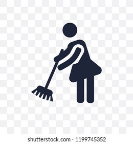 Sweeping transparent icon. Sweeping symbol design from Cleaning collection. Simple element vector illustration on transparent background.