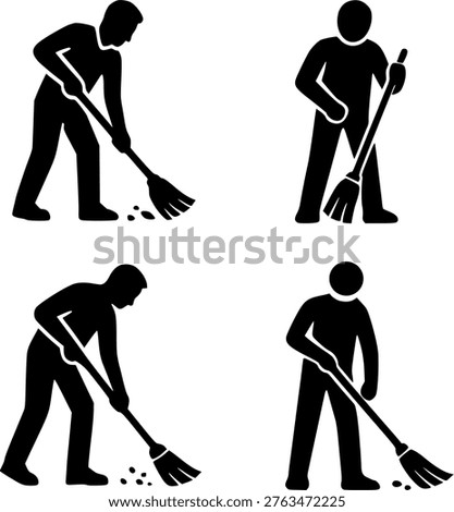Sweeping vector icon set for activity design