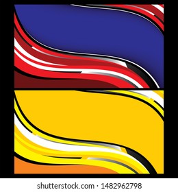 Sweeping Wave Lines Abstract Background blue red yellow orange color