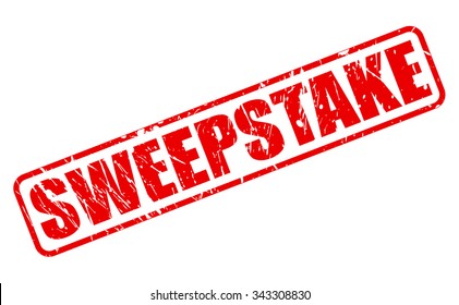 SWEEPSTAKE red stamp text on white