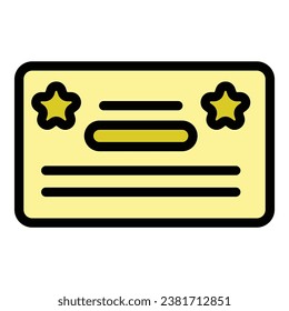 Sweepstake ticket icon outline vector. Draw lottery. Lucky prize color flat