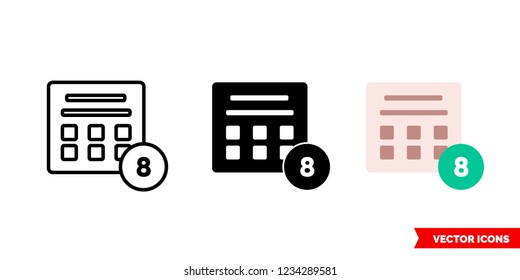 Sweepstakes Icon Of 3 Types: Color, Black And White, Outline. Isolated Vector Sign Symbol.