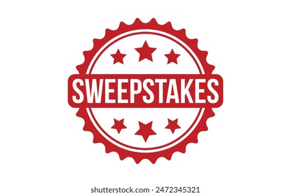 Sello de sorteo. Red Sweepstakes Grunge de goma