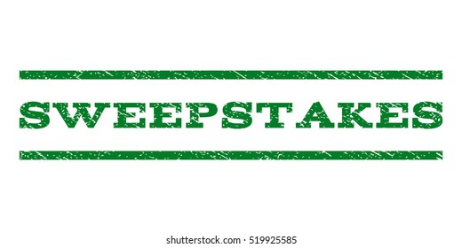 Sweepstakes Watermark Stamp. Text Caption Between Horizontal Parallel Lines With Grunge Design Style. Rubber Seal Stamp With Dust Texture. Vector Green Color Ink Imprint On A White Background.