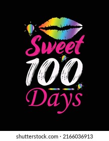 sweet 100 days t-shirt design, last day at school.