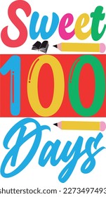 Sweet 100 days t-shirt design