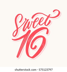 Sweet 16. Hand Lettering.