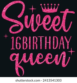 Sweet 16birthday, Designs Bundle, Streetwear T-shirt Designs Artwork Set, Graffiti Vector Collection for Apparel and Clothing Print.