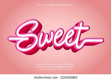 Sweet 3D editable text effect template - Shutterstock ID 2234205805
