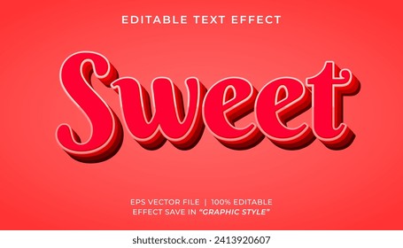 Sweet 3d editable text effect template