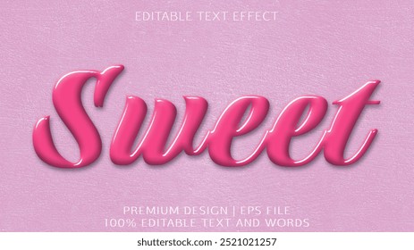 Dulce Plantilla de efecto de texto editable 3D