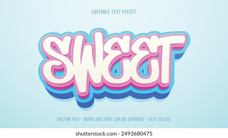 Sweet 3d style editable text effect