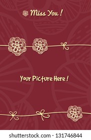 Sweet abstract modern vector background with flower and leaf