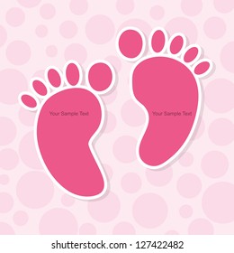 Sweet abstract modern vector girl footprint