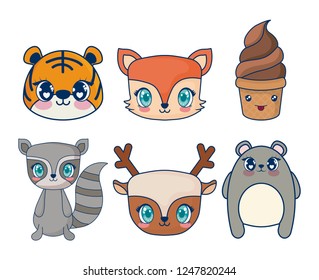 sweet and adorables kawaii set characters