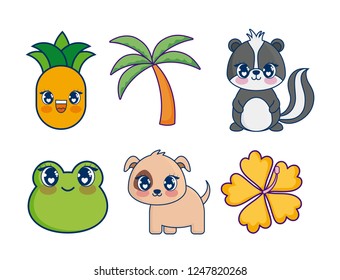 sweet and adorables kawaii set characters