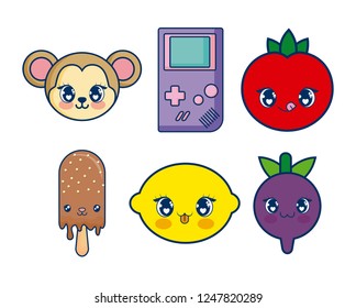 sweet and adorables kawaii set characters