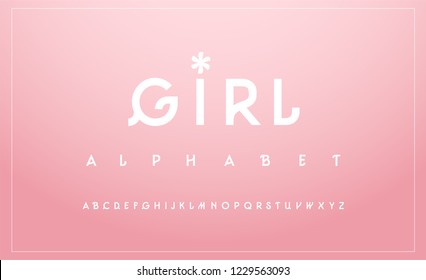 sweet alphabet uppercase font. Typography classic style pink color font collection set for logo, Name card, Poster, Invitation. vector illustration