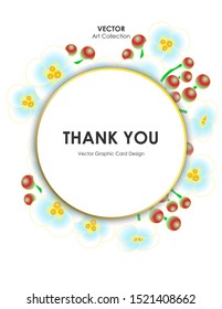Sweet Alyssum Flower Card, Vector illustration design element