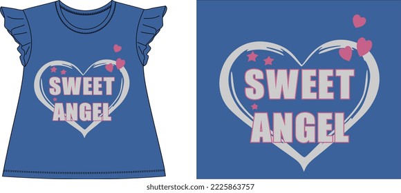 SWEET ANGLE t shirt graphic design vector illustration \
