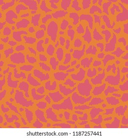 Sweet Animal skin prints leopard seamless pattern vector design for fashion ,fabric ,wallpaper,cover and all prints on orange and pink background color 