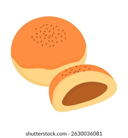 Sweet Anpan Bun with Red Bean Filling
