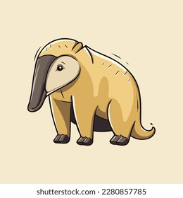 Sweet Anteater Illustration, Charming Insectivore Animal Art, Cute Design